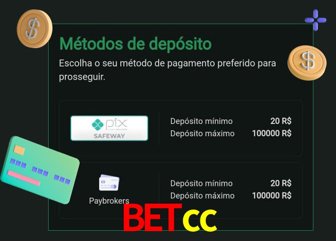 O cassino betcc oferece uma grande variedade de métodos de pagamento